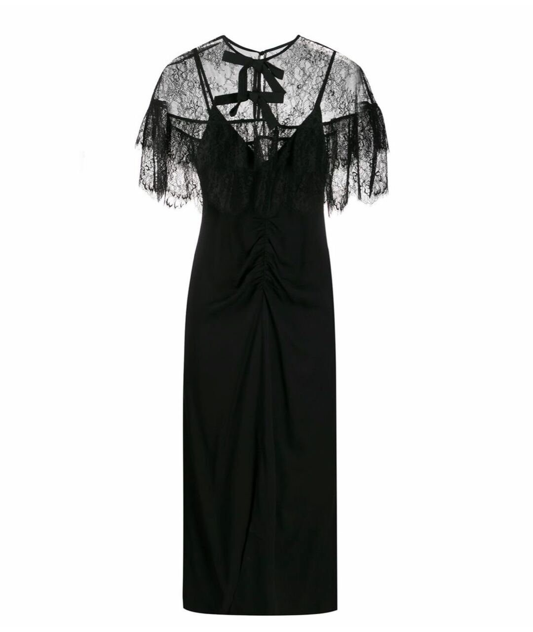 SELF-PORTRAIT Черное вискозное повседневное платье, фото 1