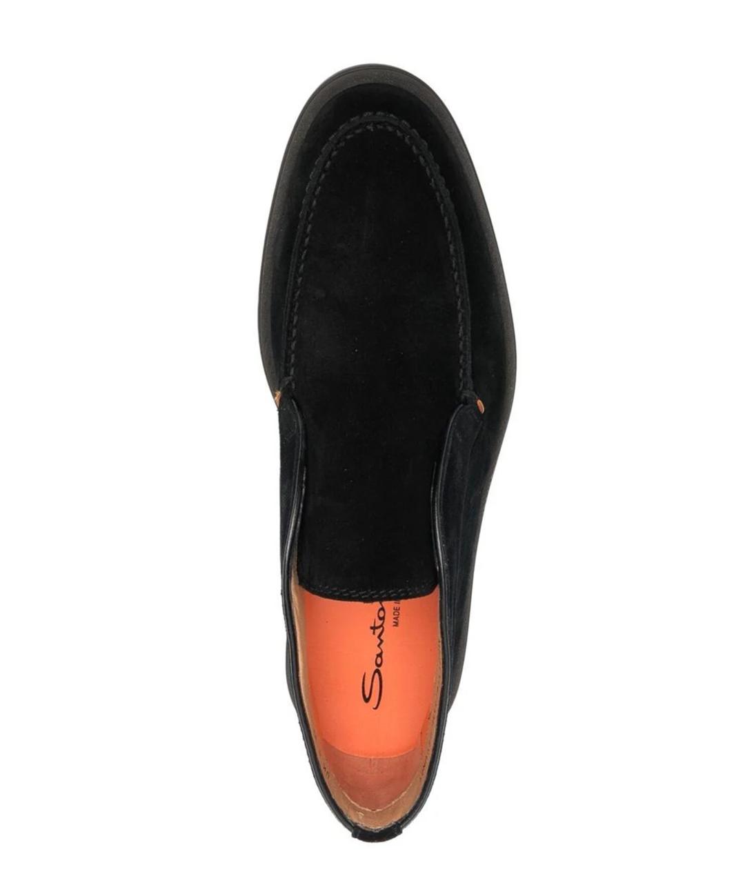SANTONI Черные замшевые низкие ботинки, фото 4