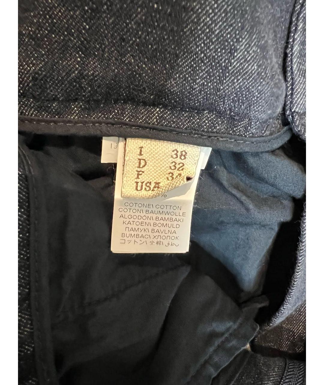 BRUNELLO CUCINELLI Темно-синие хлопковые прямые брюки, фото 5