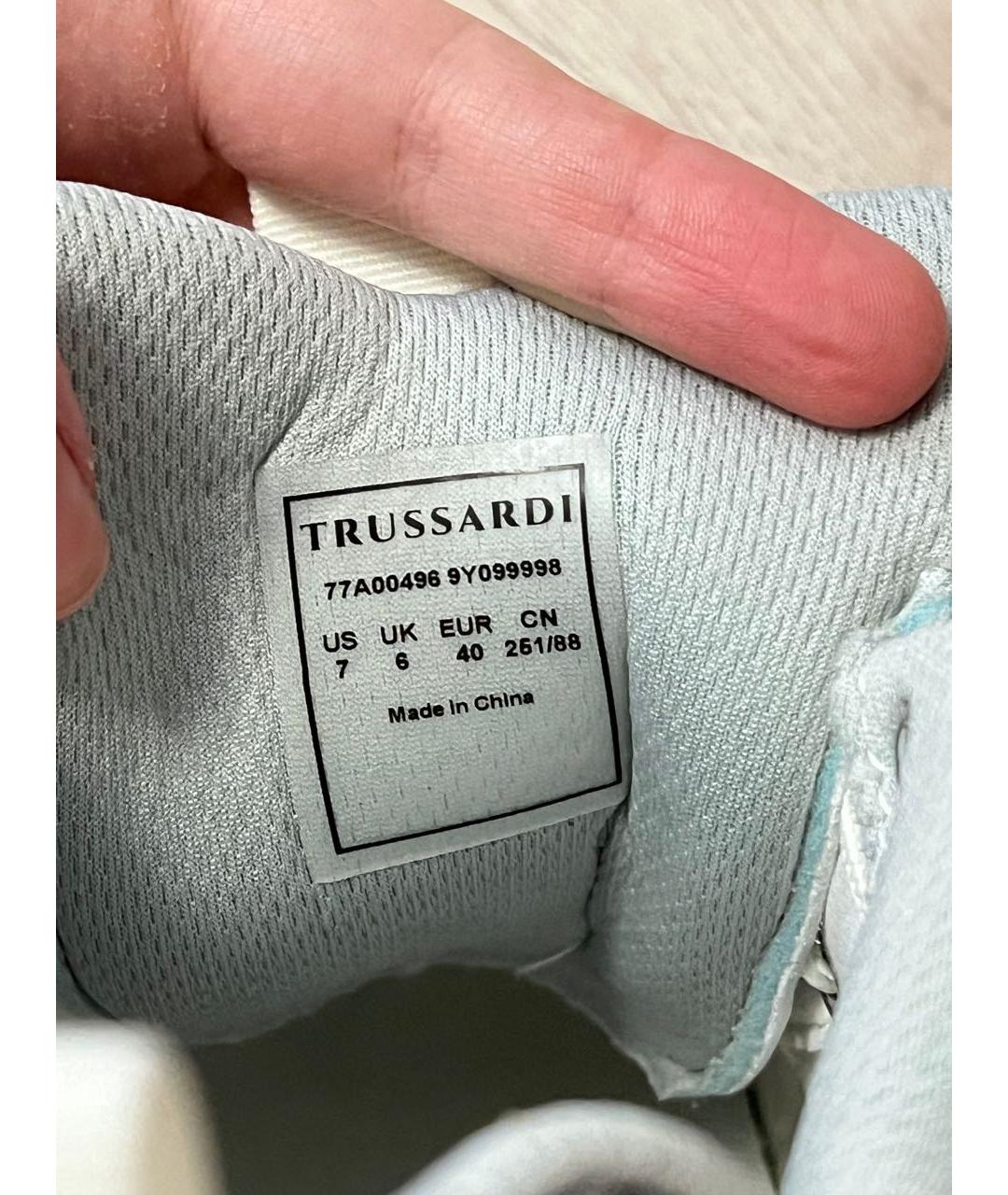 TRUSSARDI Белые кроссовки, фото 6