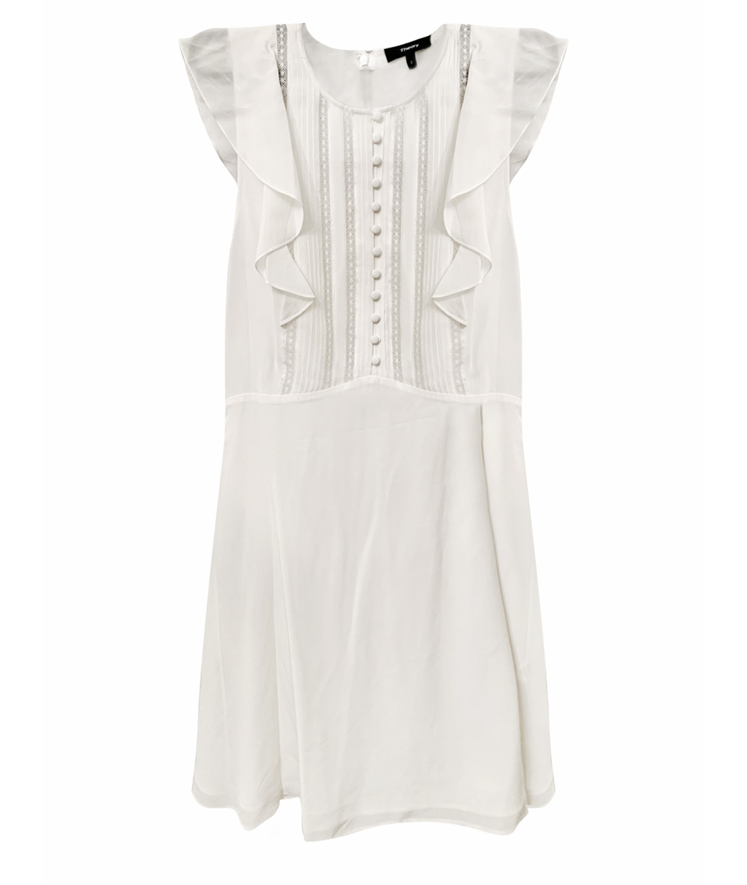 THEORY Белое шелковое повседневное платье, фото 1