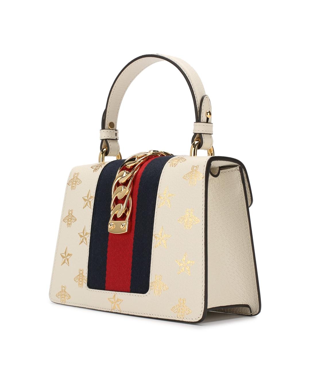 GUCCI Бежевая кожаная сумка с короткими ручками, фото 6