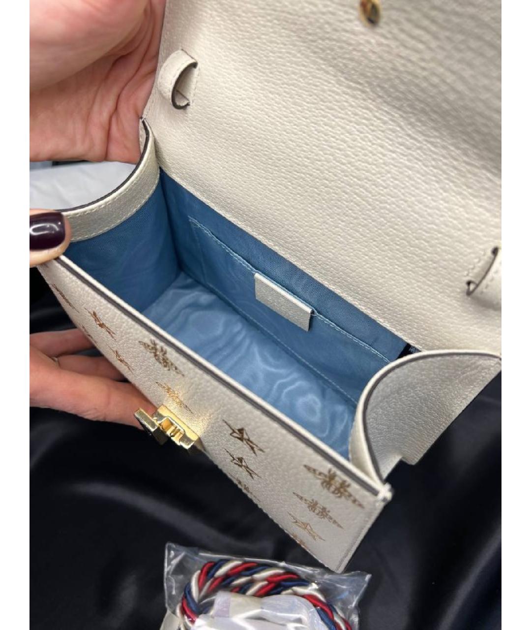 GUCCI Бежевая кожаная сумка с короткими ручками, фото 2