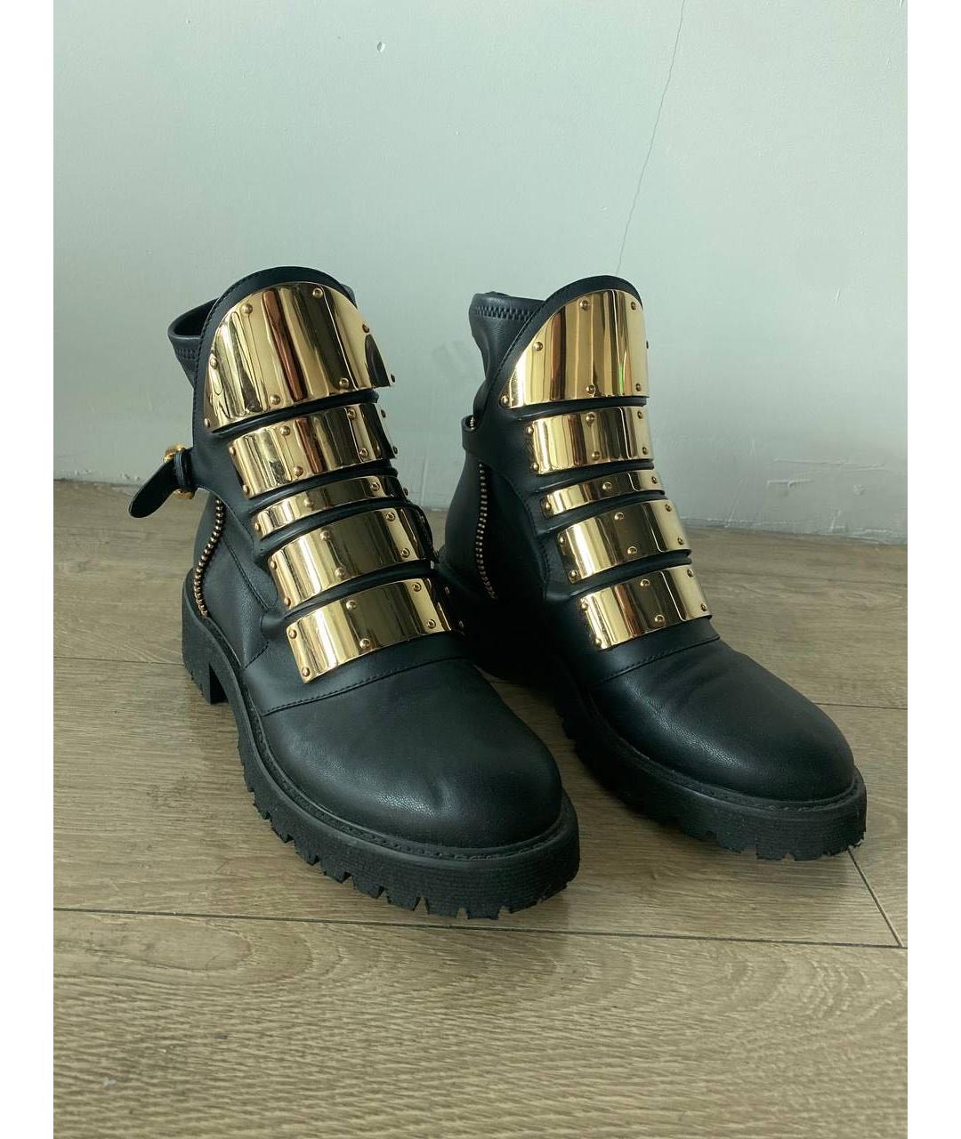 GIUSEPPE ZANOTTI DESIGN Черные кожаные ботинки, фото 4