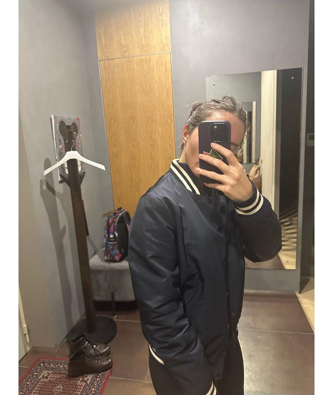 SANDRO Темно-синяя полиэстеровая куртка, фото 5