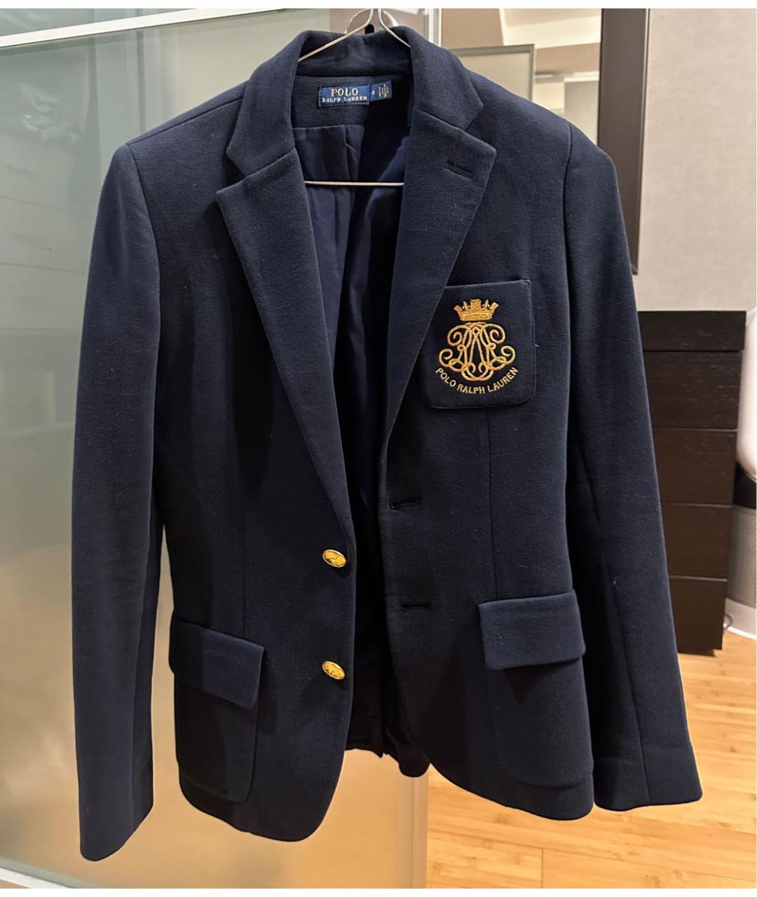 POLO RALPH LAUREN Темно-синий хлопковый жакет/пиджак, фото 6