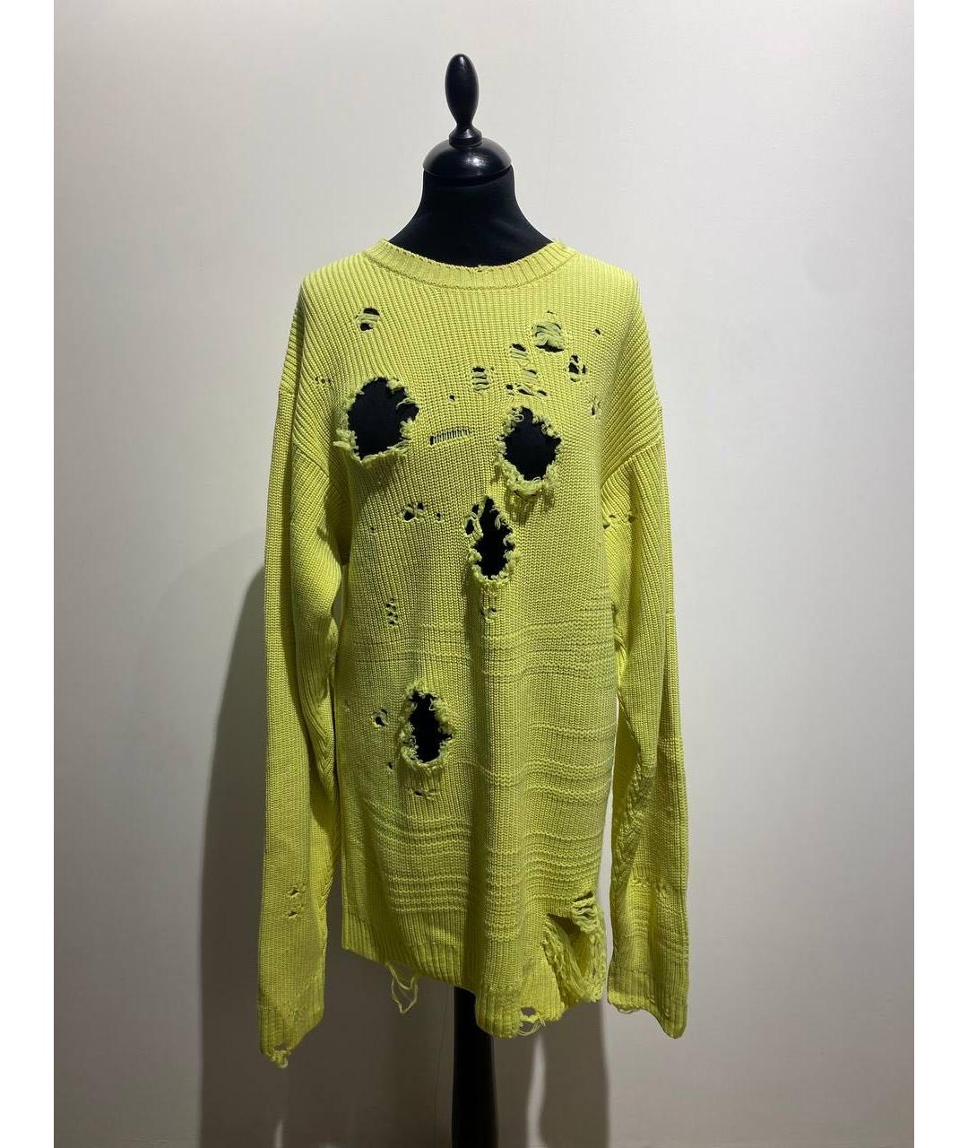 VETEMENTS Желтый хлопковый джемпер / свитер, фото 5
