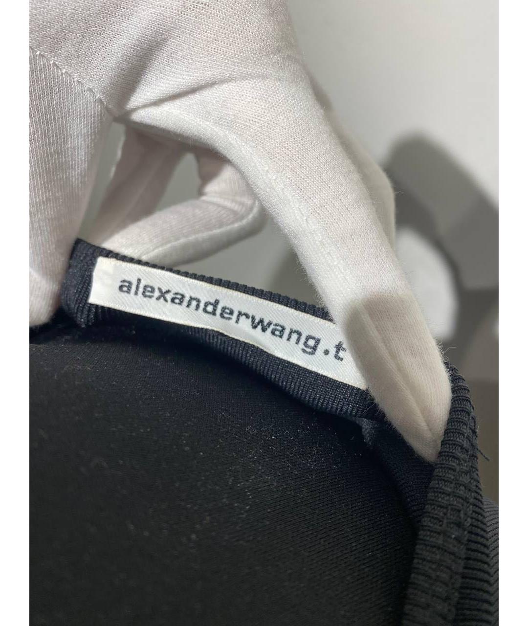 T BY ALEXANDER WANG Черное хлопковое повседневное платье, фото 4