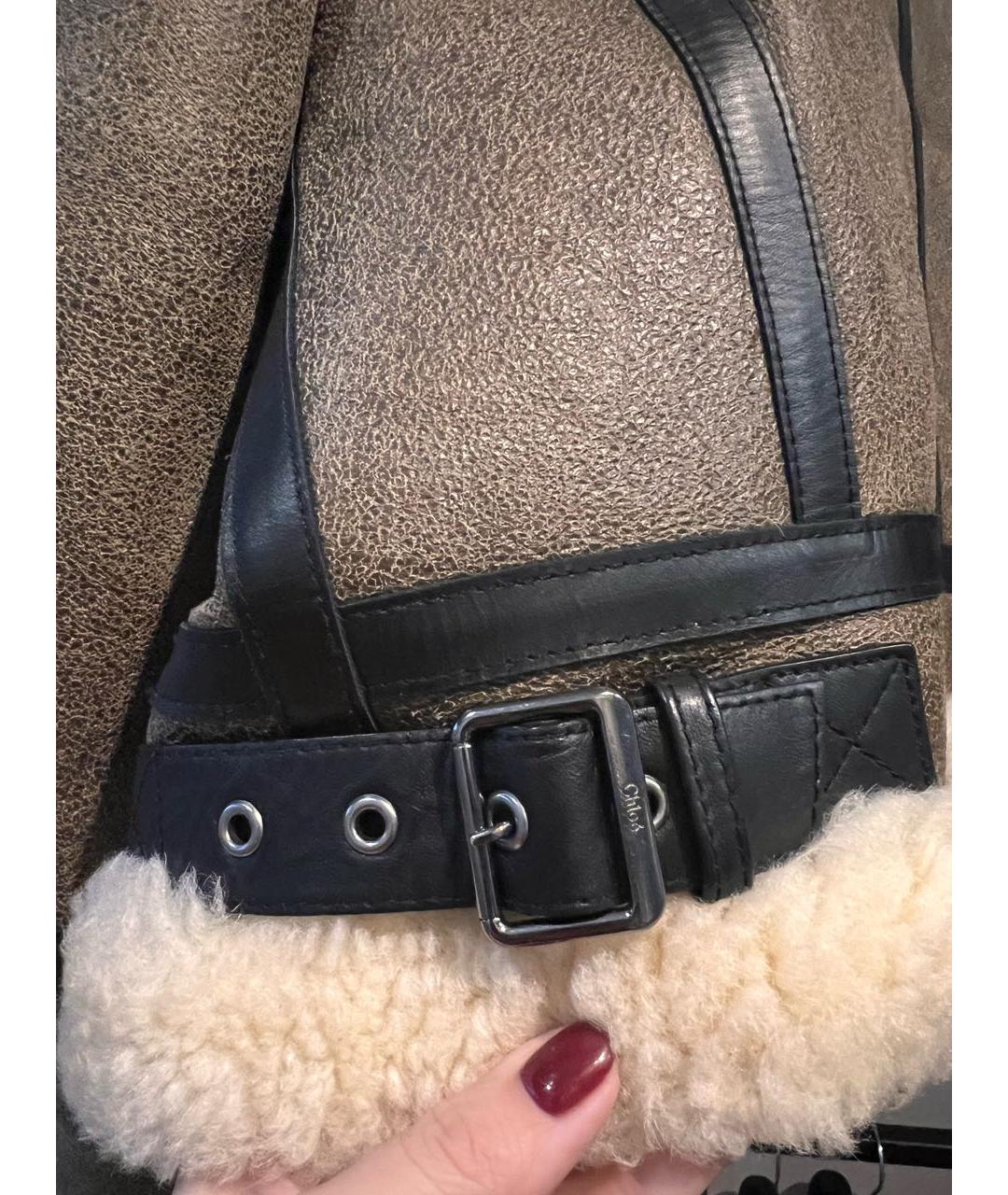 CHLOE Коричневая кожаная дубленка, фото 8