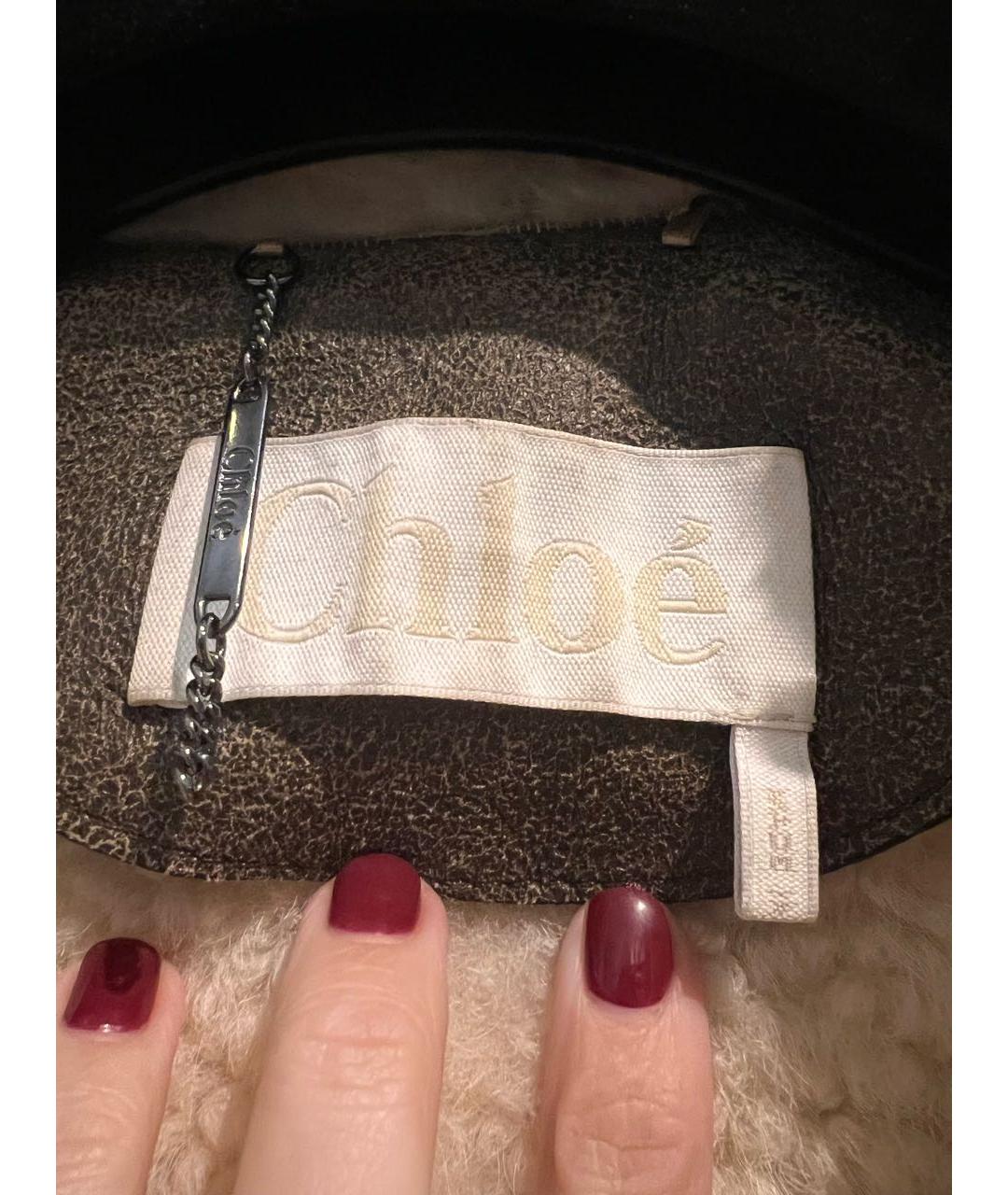 CHLOE Коричневая кожаная дубленка, фото 3