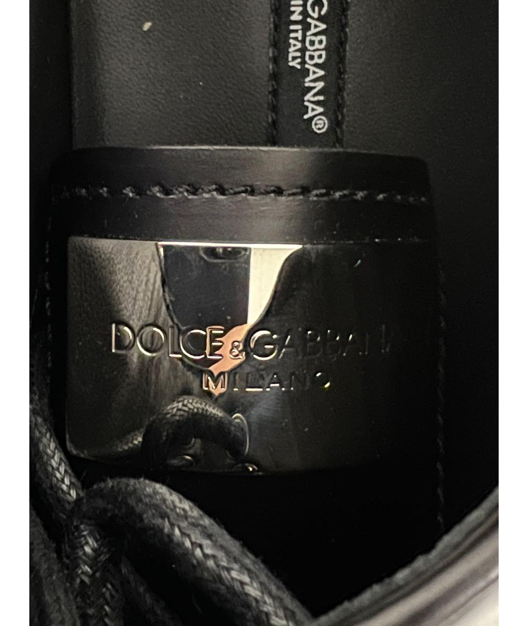 DOLCE&GABBANA Черные кожаные низкие ботинки, фото 6