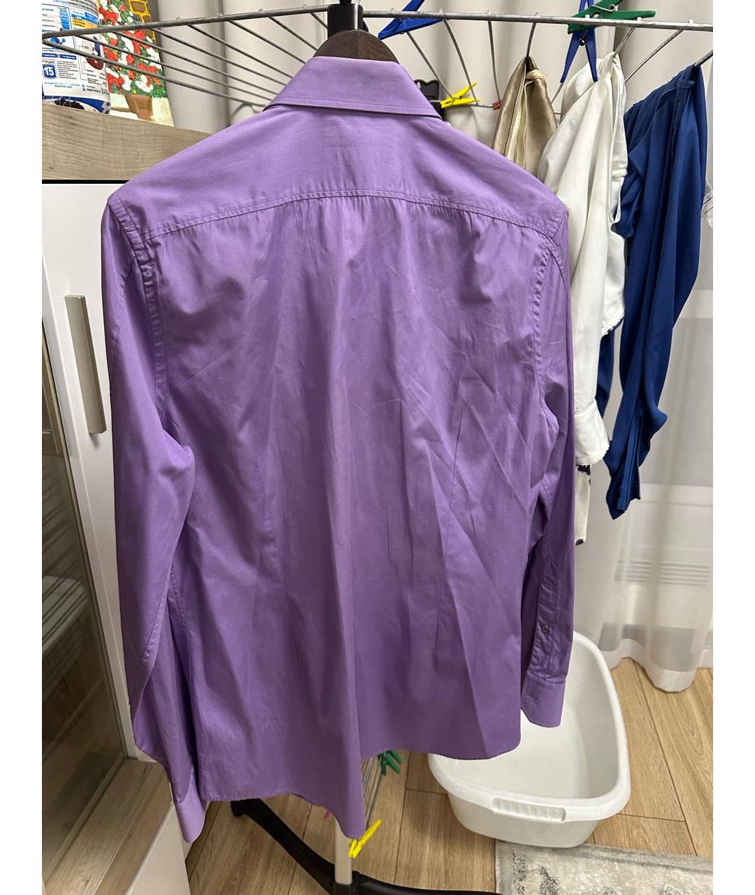 GUCCI Фиолетовая хлопковая классическая рубашка, фото 2