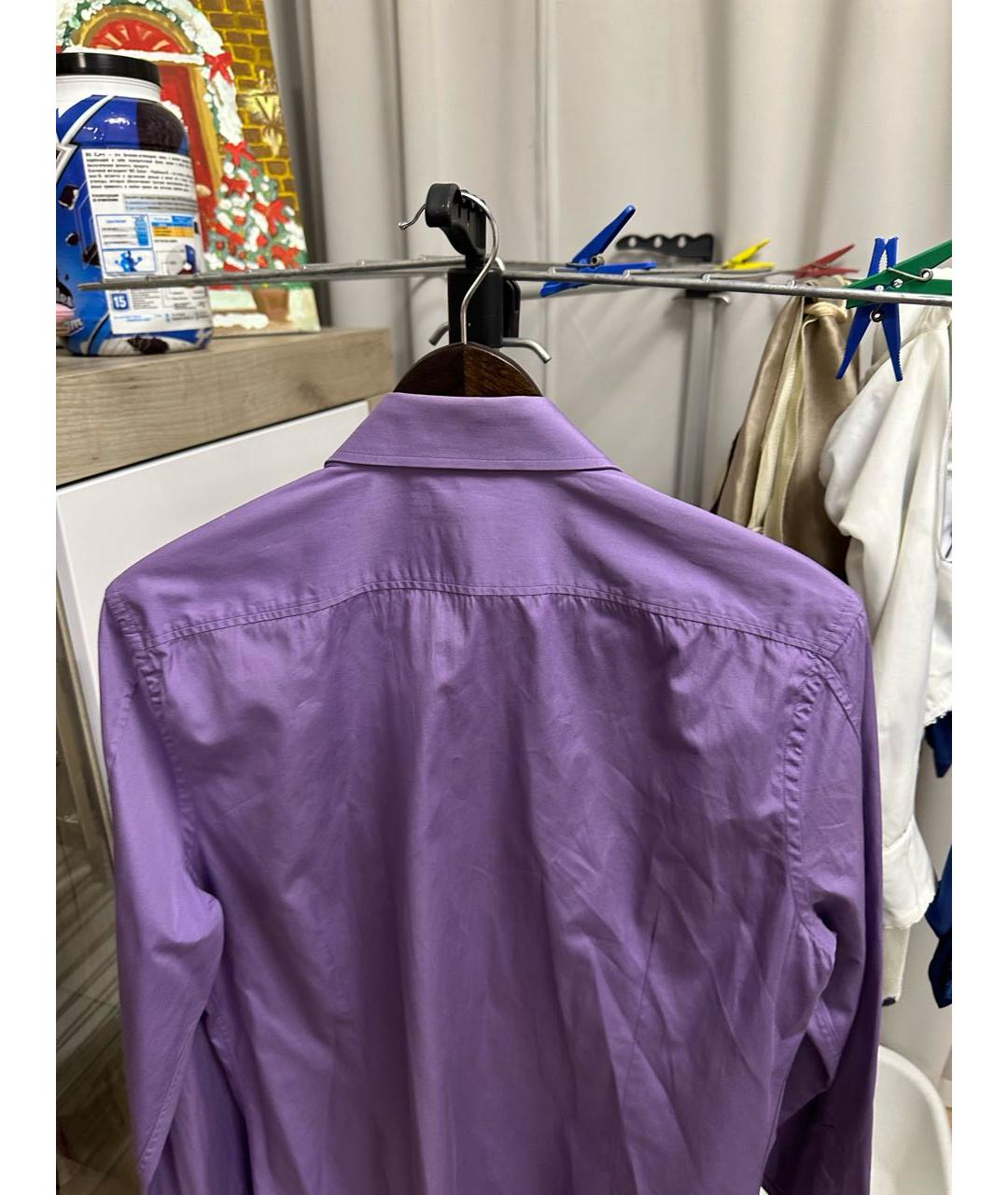 GUCCI Фиолетовая хлопковая классическая рубашка, фото 3