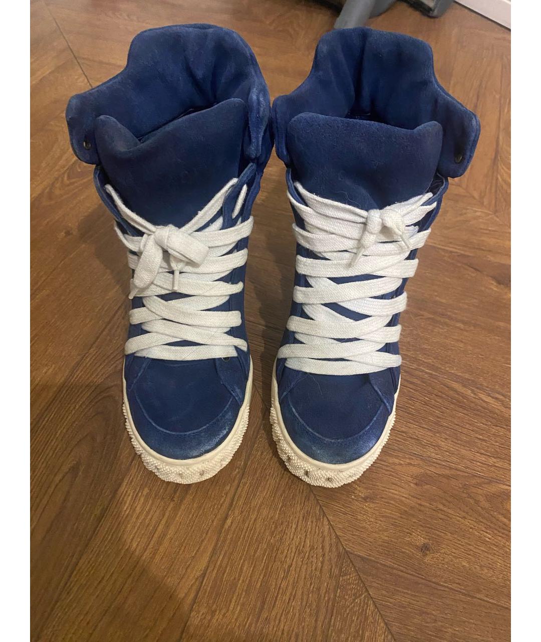 CASADEI Синие замшевые кроссовки, фото 2