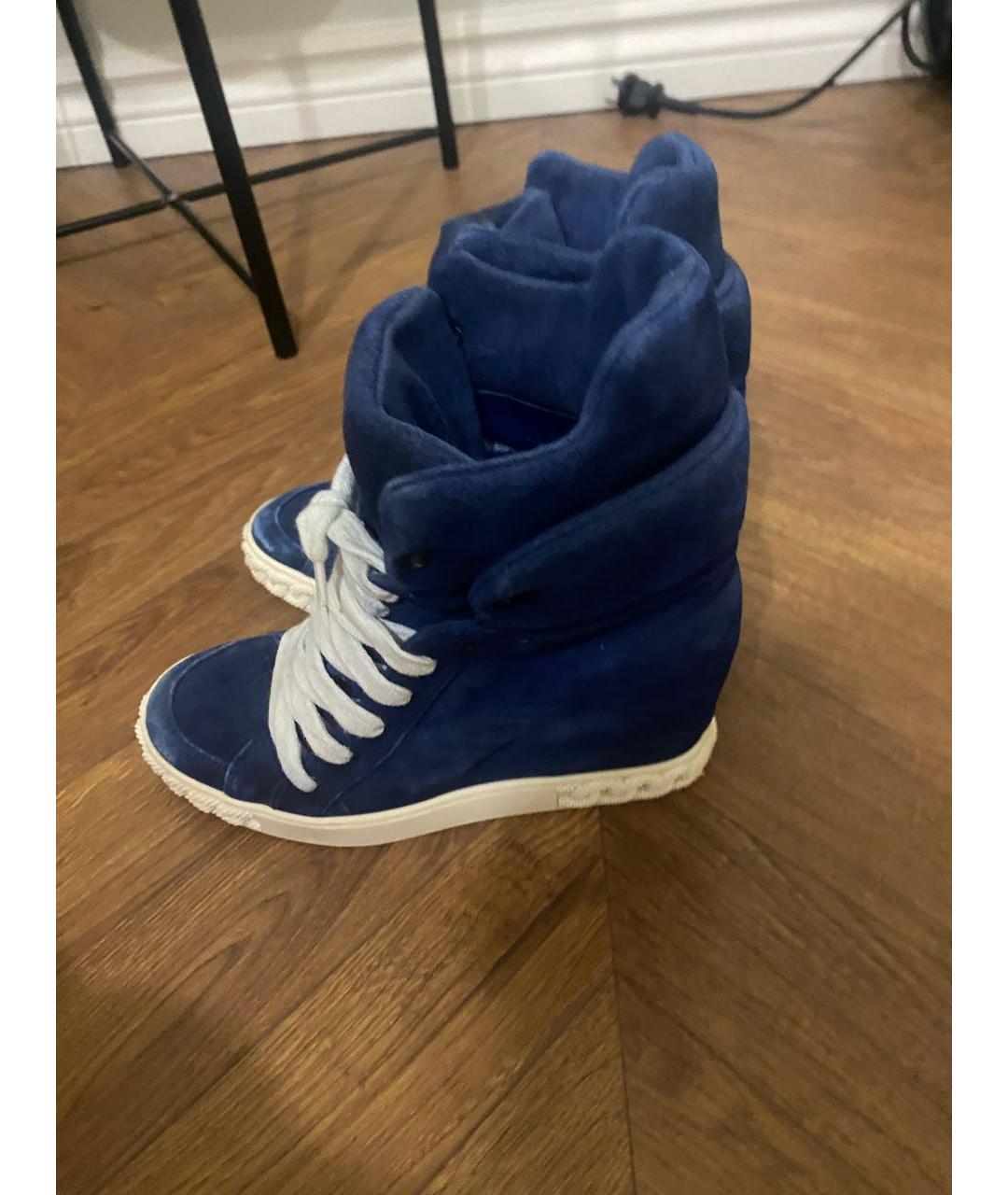 CASADEI Синие замшевые кроссовки, фото 4
