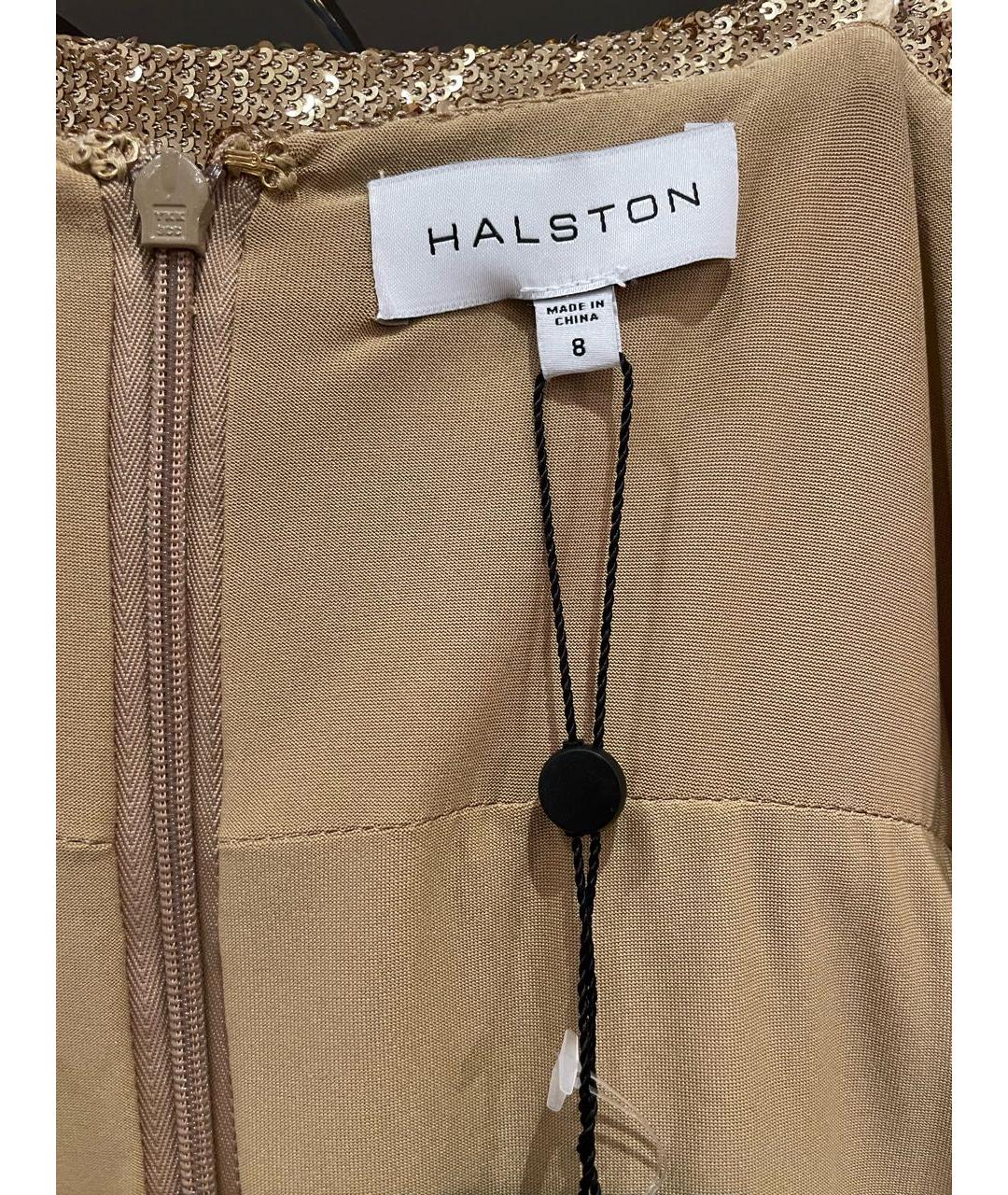 HALSTON HERITAGE Золотое полиэстеровое коктейльное платье, фото 3