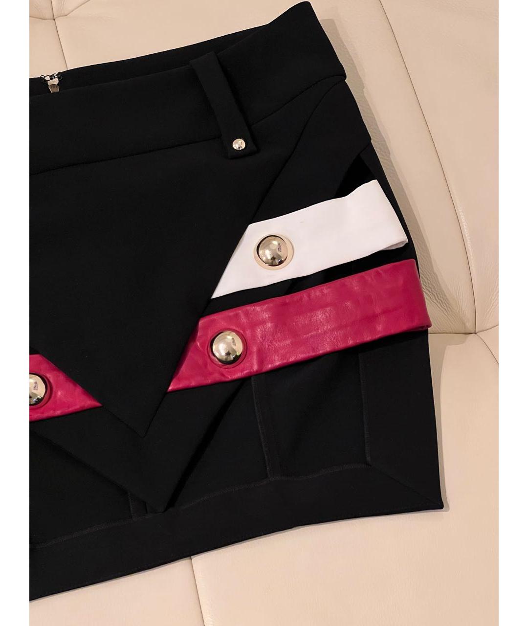 ANTHONY VACCARELLO Черная полиамидовая юбка мини, фото 2