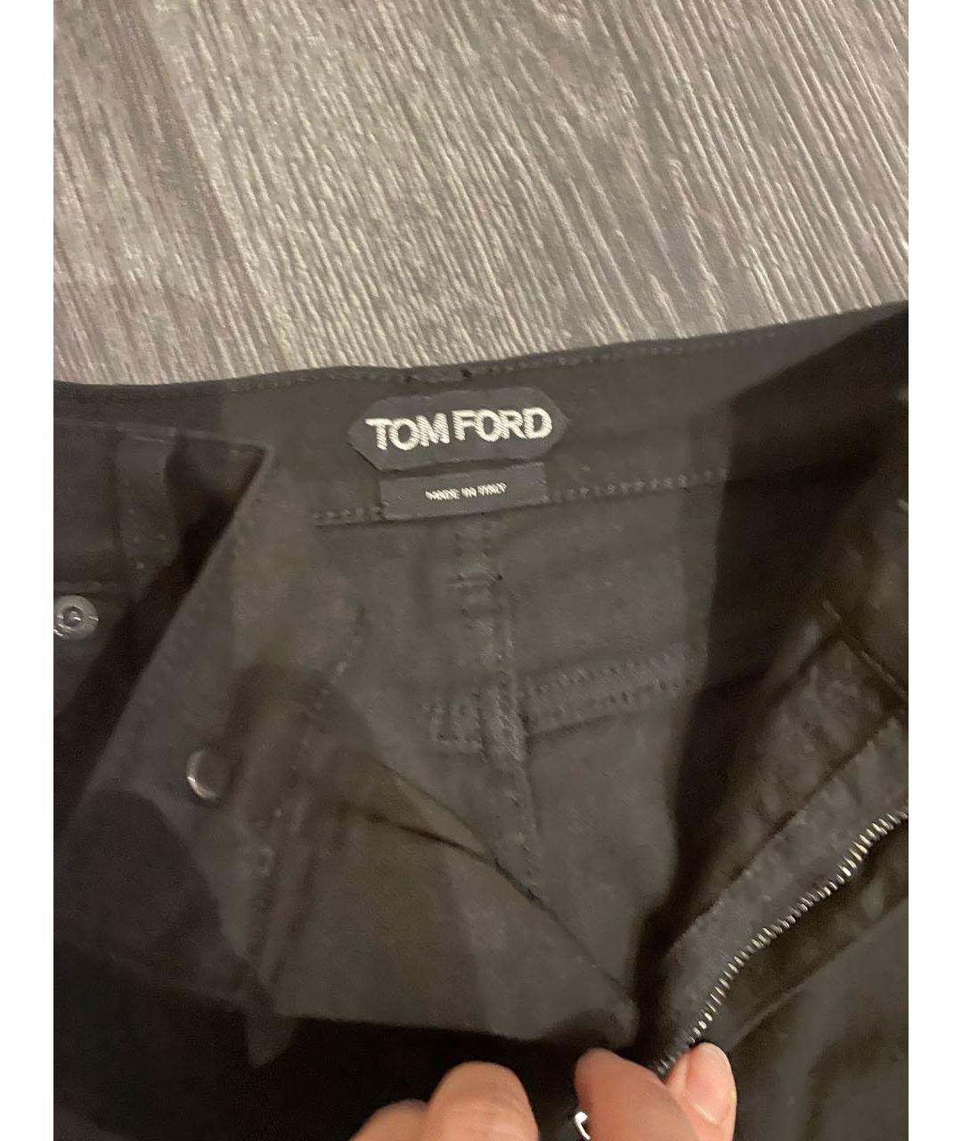 TOM FORD Черные хлопко-эластановые джинсы слим, фото 4