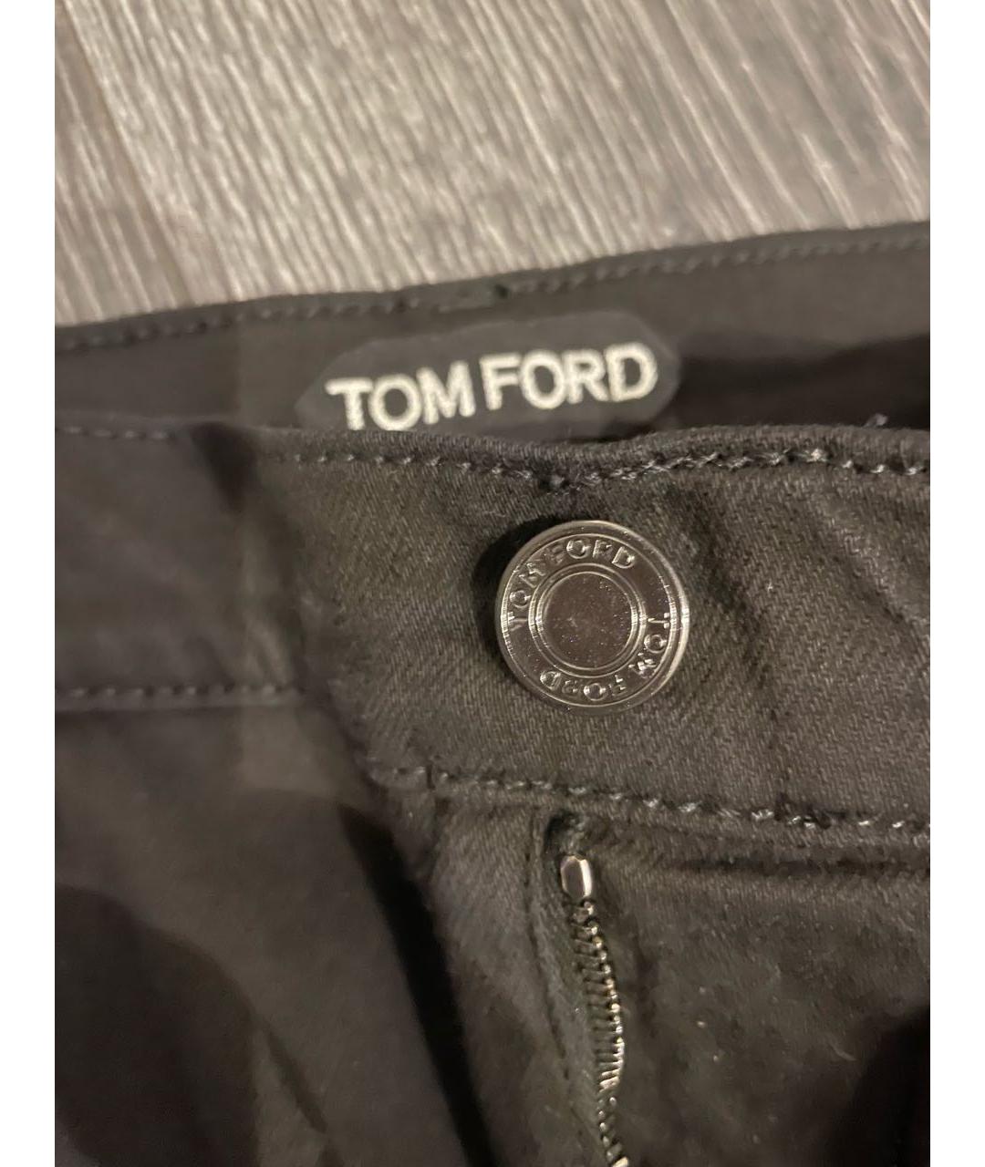 TOM FORD Черные хлопко-эластановые джинсы слим, фото 5
