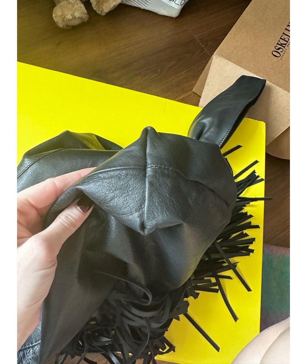 ISABEL MARANT Черная кожаная сумка с короткими ручками, фото 8