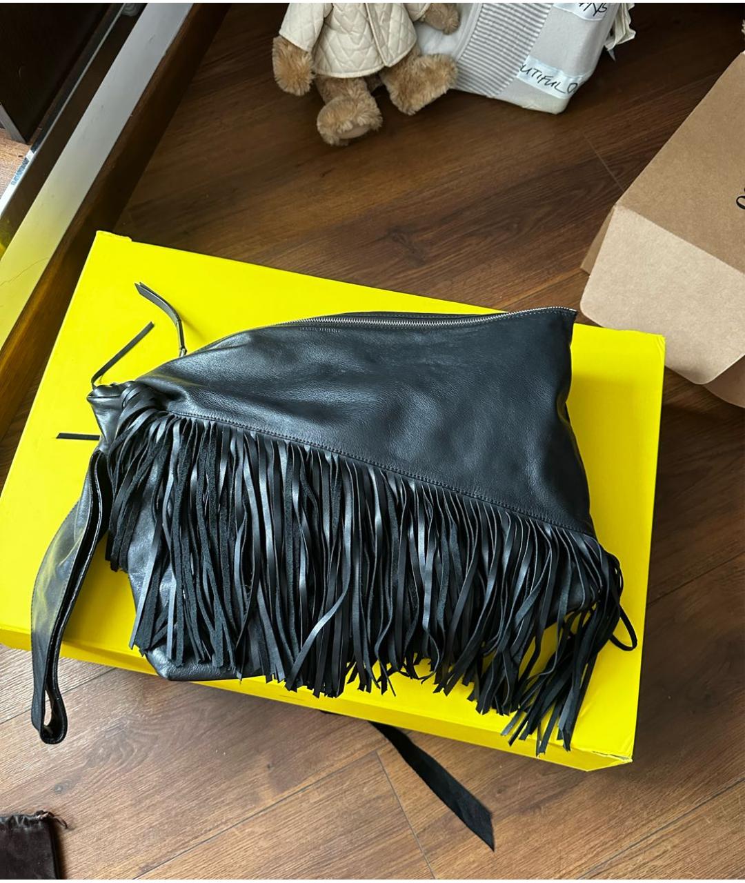 ISABEL MARANT Черная кожаная сумка с короткими ручками, фото 2