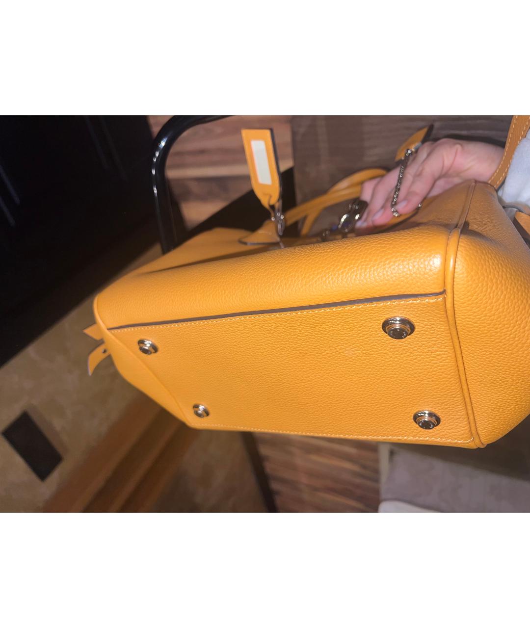 LOUIS VUITTON Оранжевая кожаная сумка с короткими ручками, фото 6