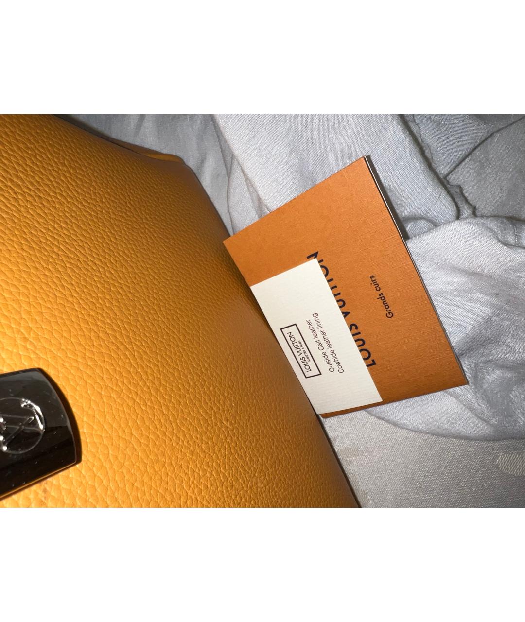 LOUIS VUITTON Оранжевая кожаная сумка с короткими ручками, фото 8