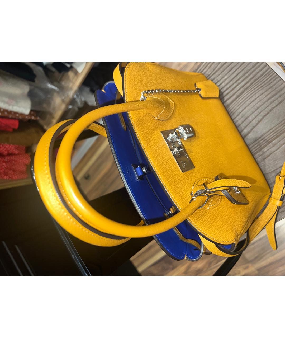 LOUIS VUITTON Оранжевая кожаная сумка с короткими ручками, фото 3