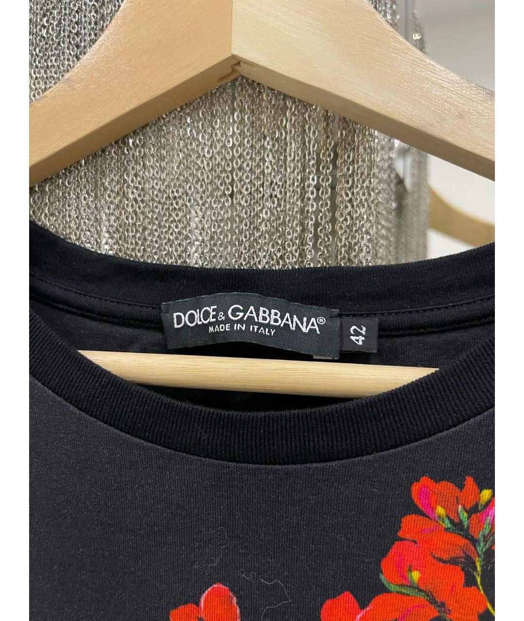 DOLCE&GABBANA Черная хлопковая футболка, фото 3