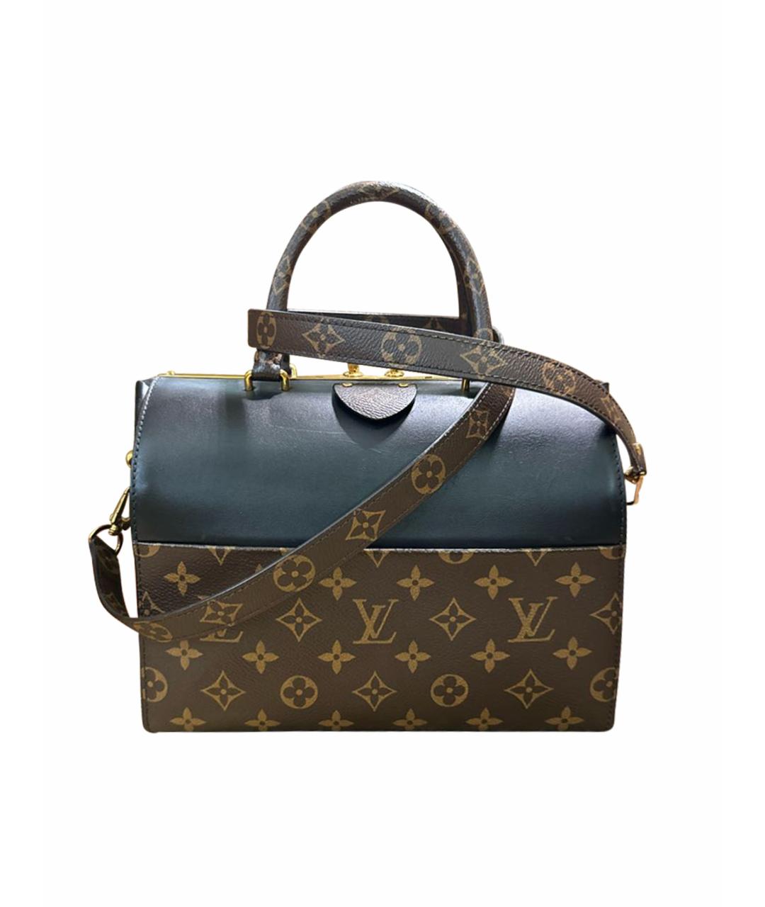 LOUIS VUITTON Черная кожаная сумка с короткими ручками, фото 1