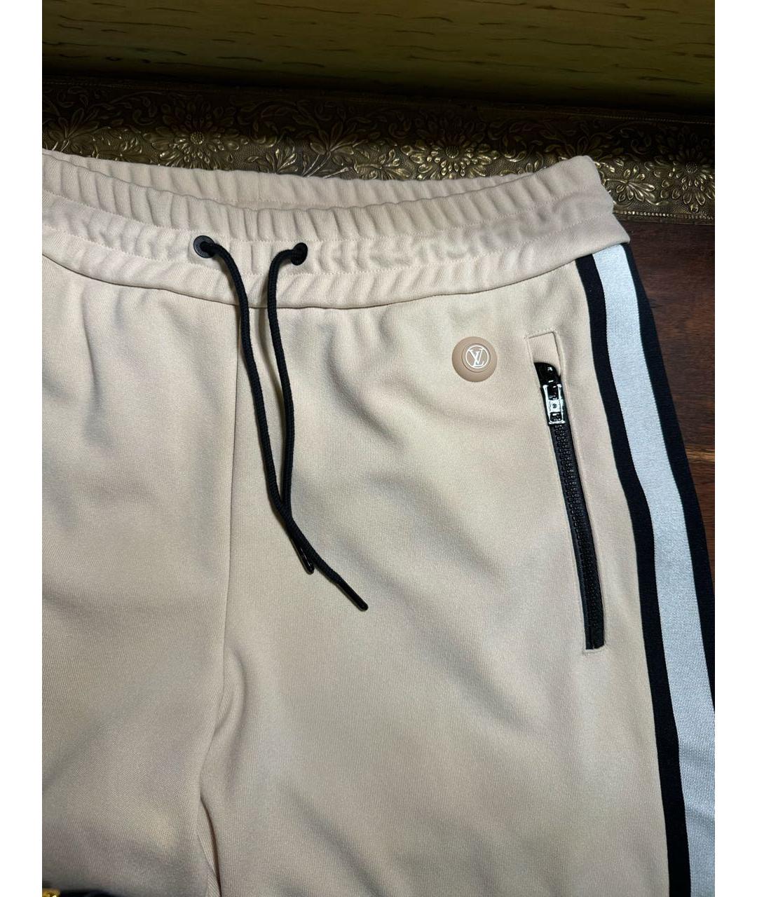 LOUIS VUITTON PRE-OWNED Бежевые полиамидовые спортивные брюки и шорты, фото 4