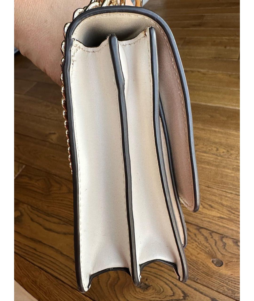MICHAEL MICHAEL KORS Бежевая кожаная сумка с короткими ручками, фото 5