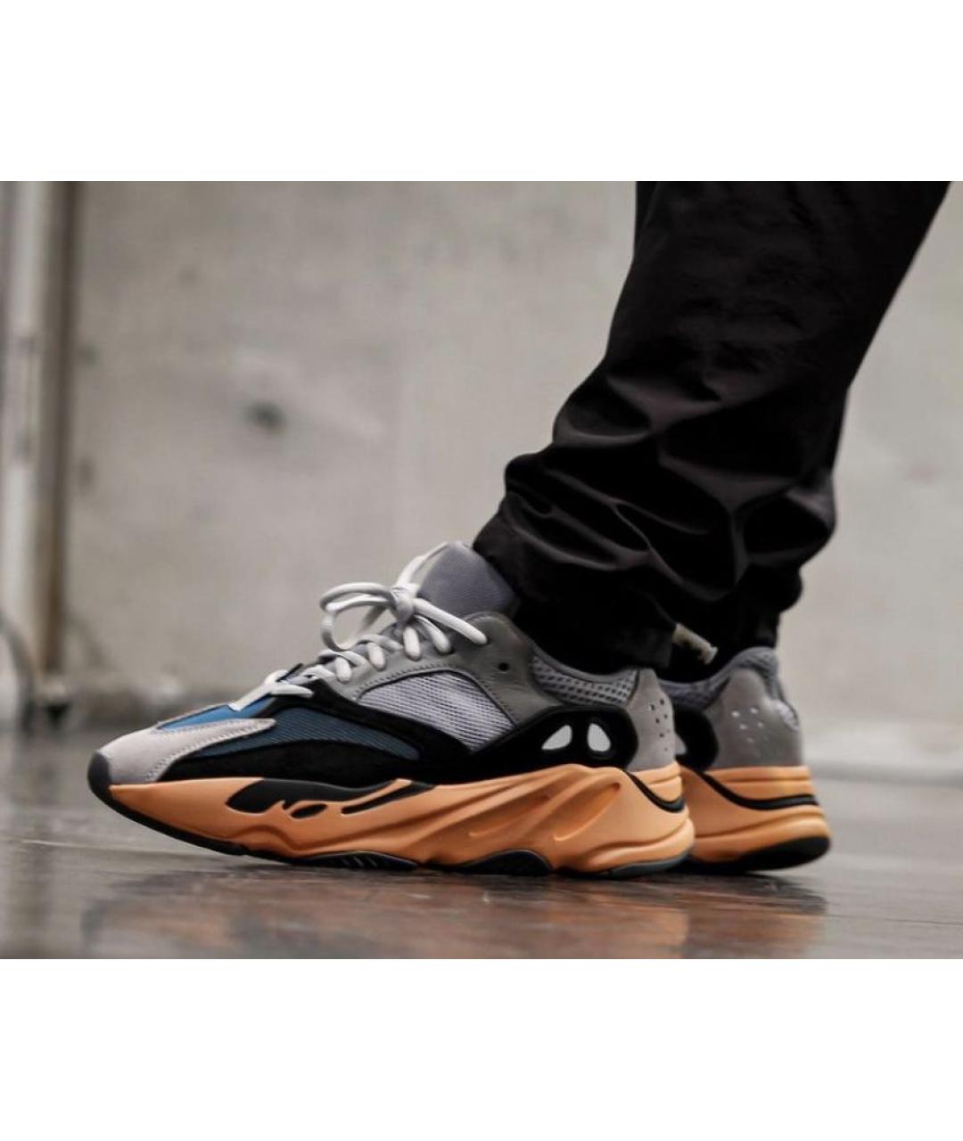 ADIDAS YEEZY Серые замшевые низкие кроссовки / кеды, фото 5