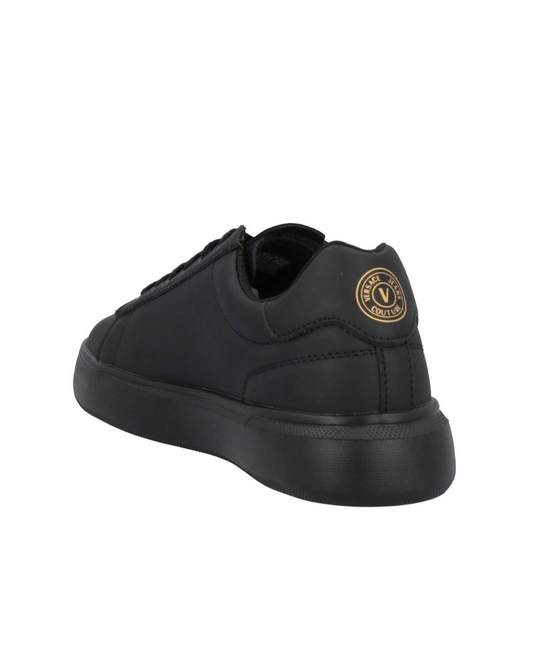 VERSACE JEANS COUTURE Черные кожаные кроссовки, фото 3