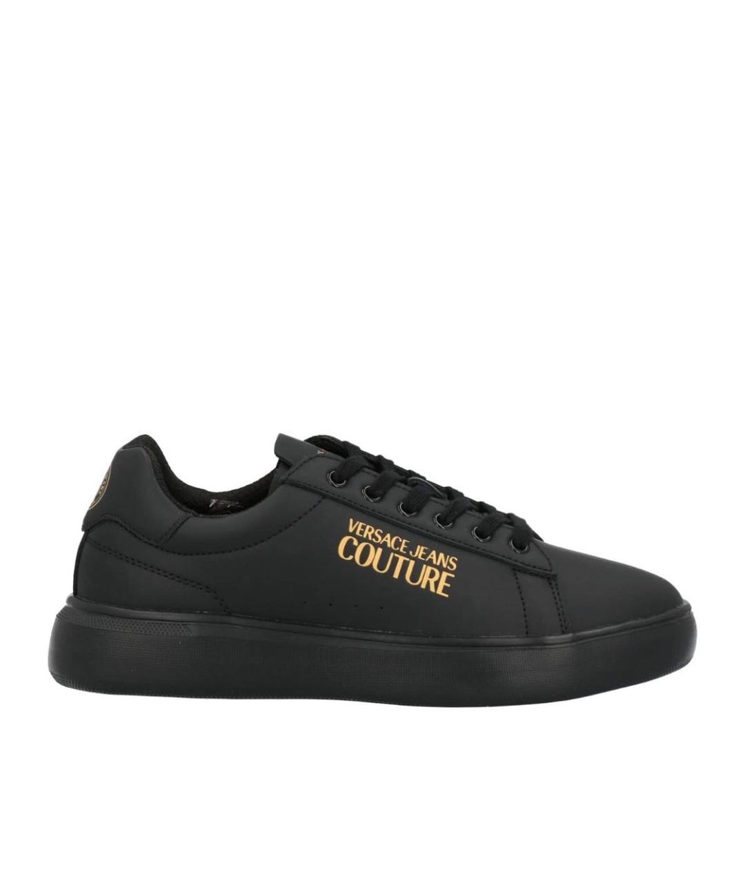 VERSACE JEANS COUTURE Черные кожаные кроссовки, фото 4