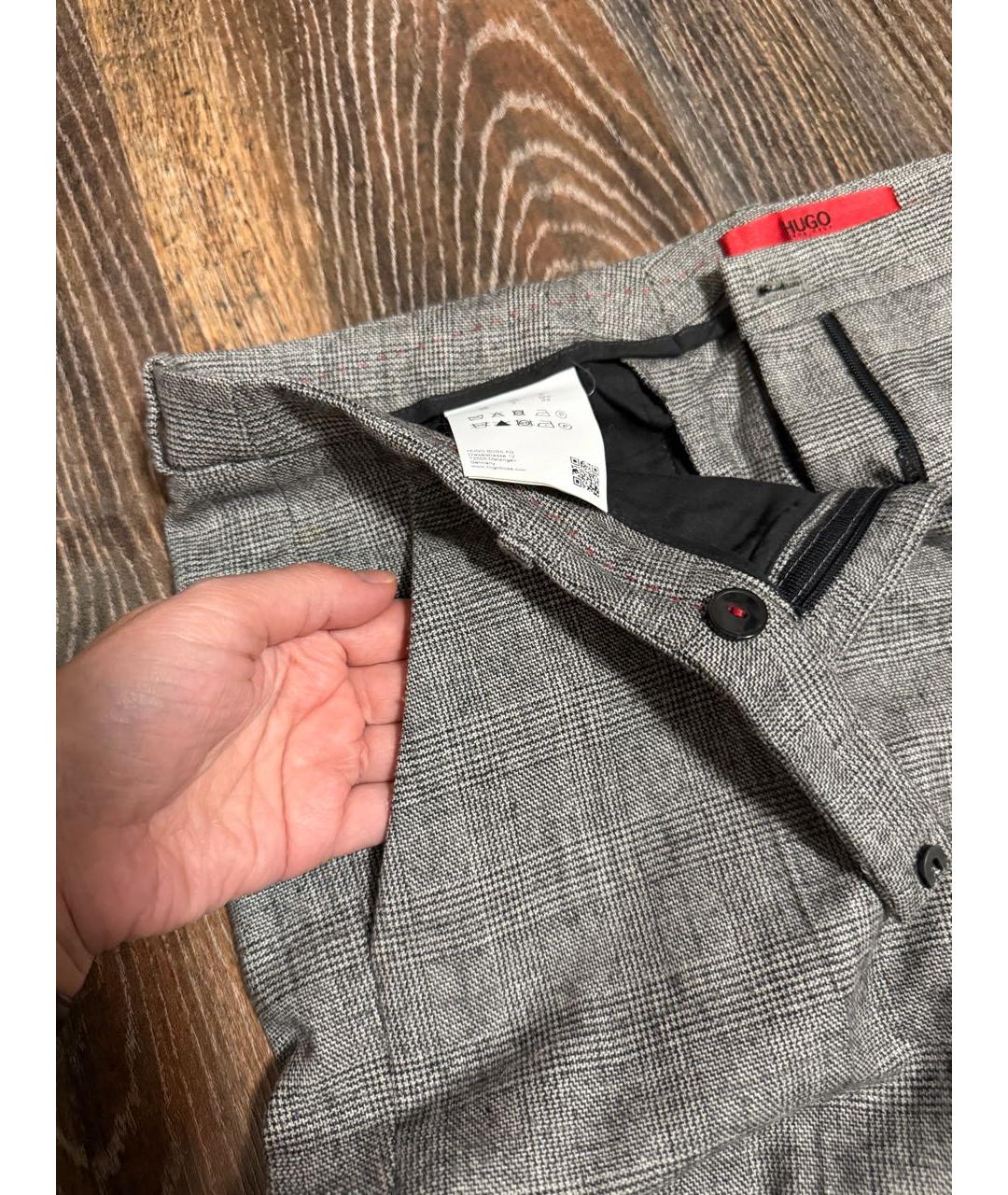 HUGO BOSS Серый шерстяной костюм с брюками, фото 4