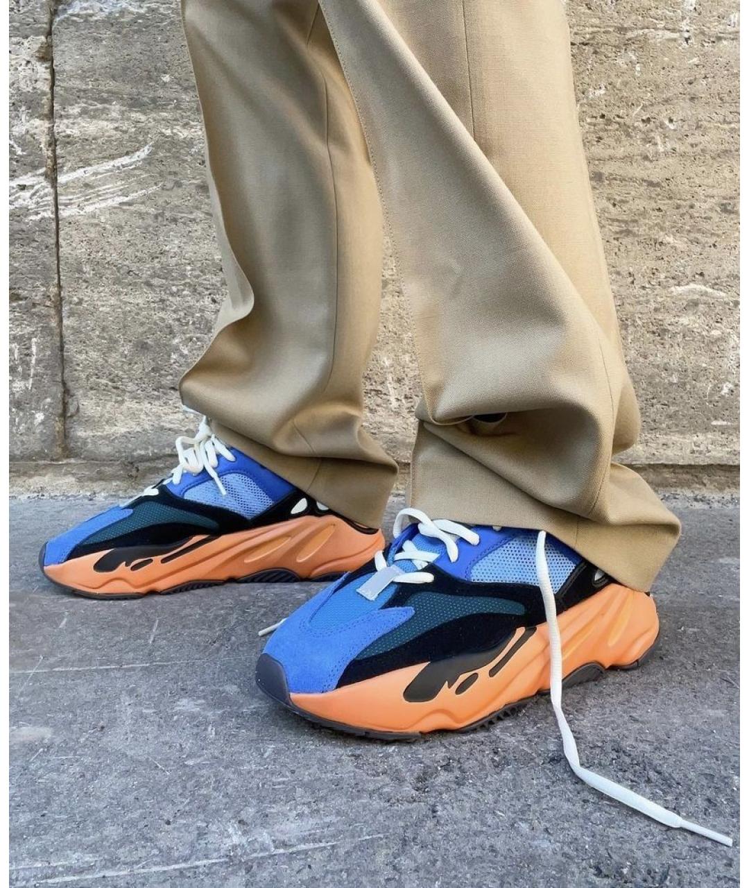ADIDAS YEEZY Синие замшевые низкие кроссовки / кеды, фото 5
