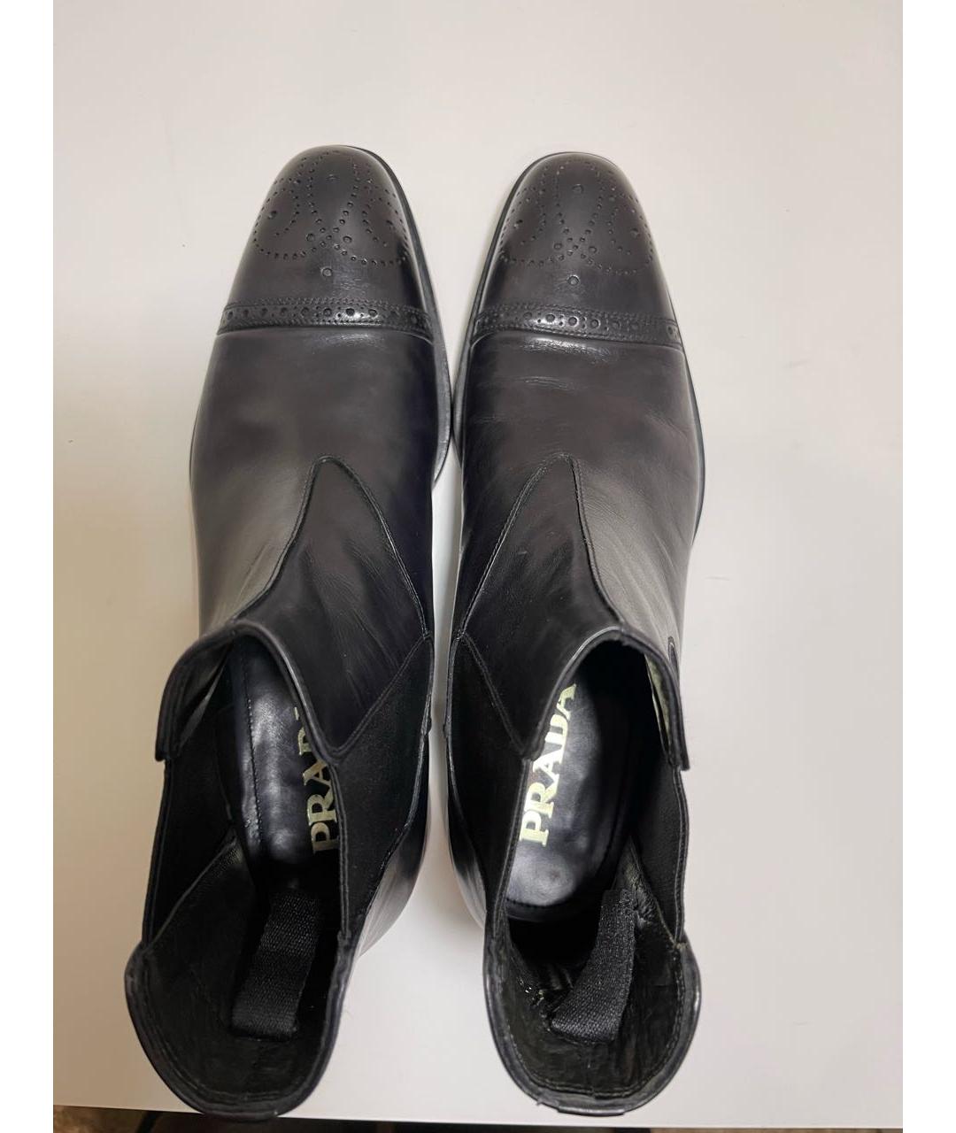 PRADA Черные кожаные высокие ботинки, фото 3