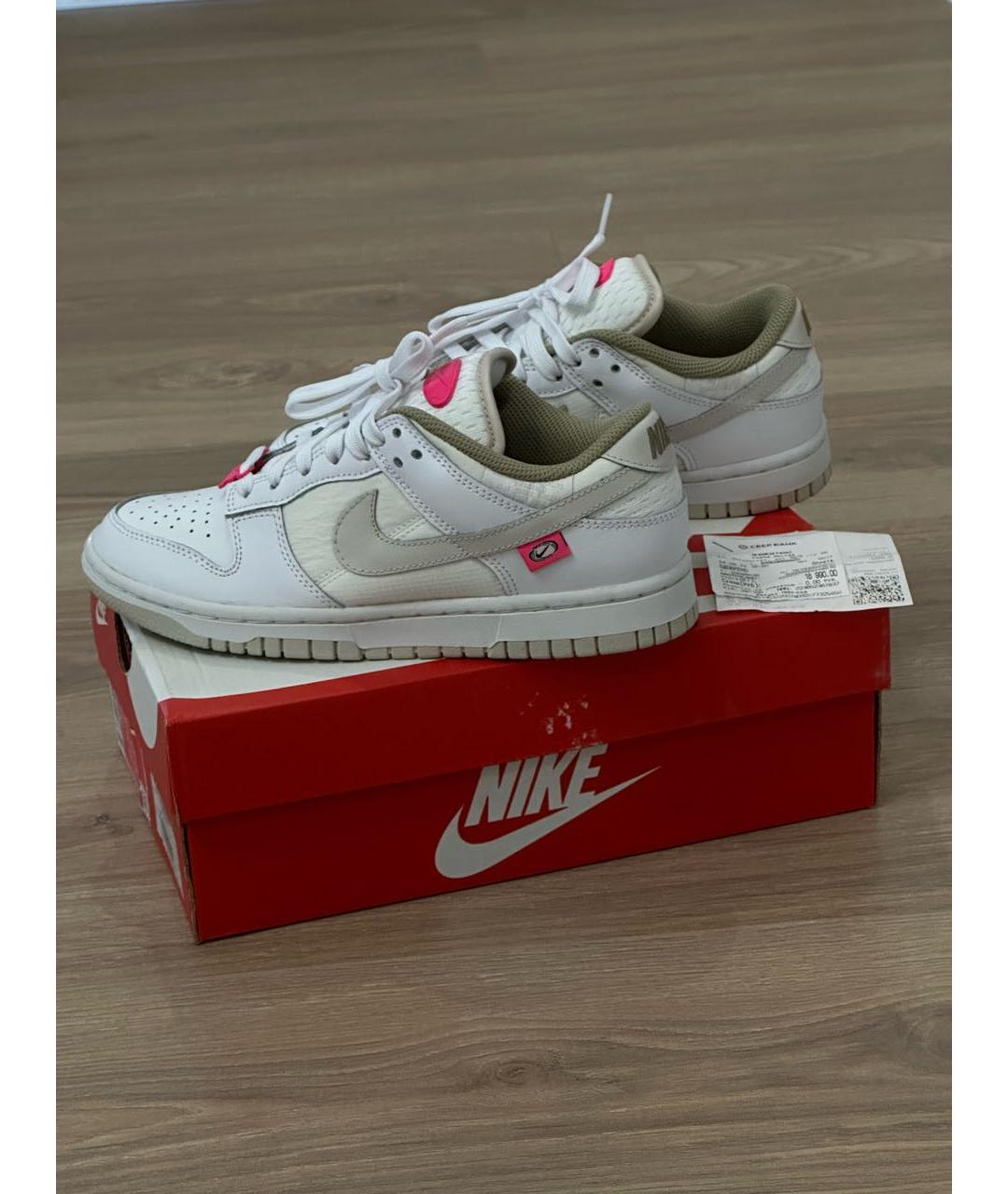 NIKE Белые кроссовки из искусственной кожи, фото 7