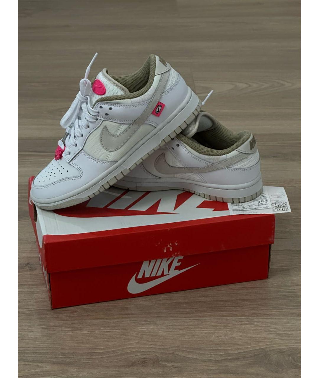 NIKE Белые кроссовки из искусственной кожи, фото 6