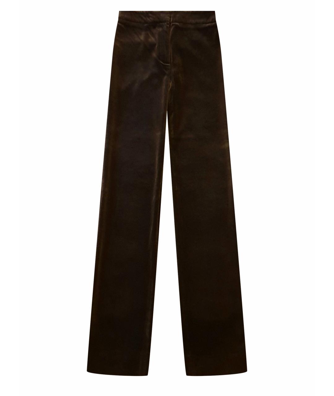 MAX&CO Коричневые бархатные прямые брюки, фото 1