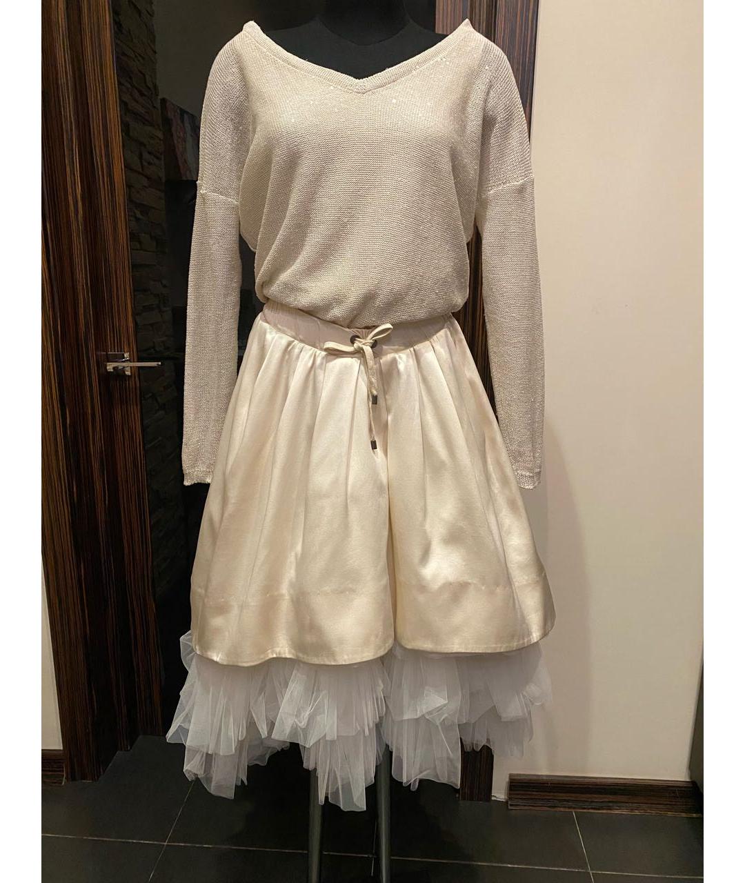 BRUNELLO CUCINELLI Бежевое кашемировое коктейльное платье, фото 9