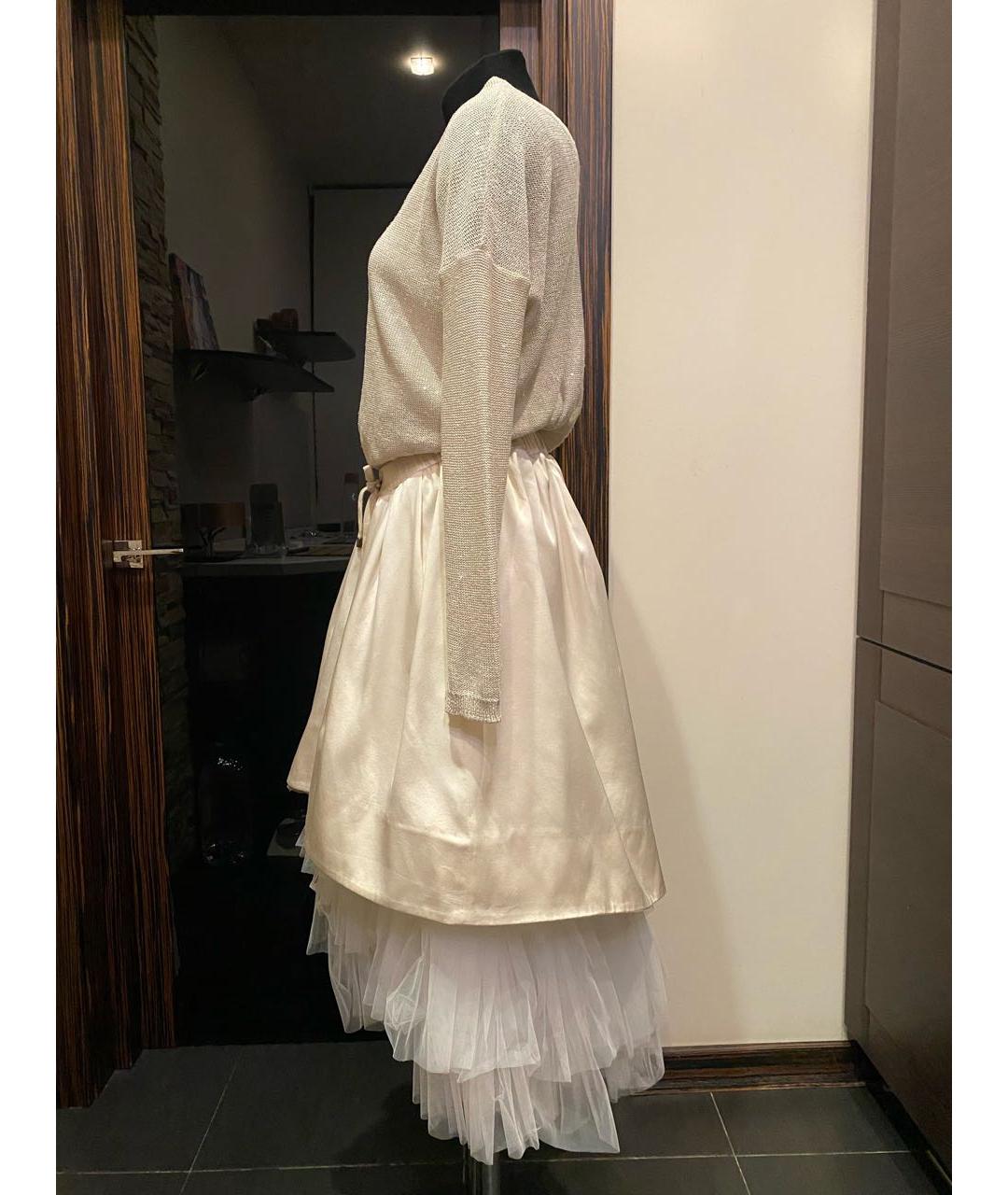 BRUNELLO CUCINELLI Бежевое кашемировое коктейльное платье, фото 5
