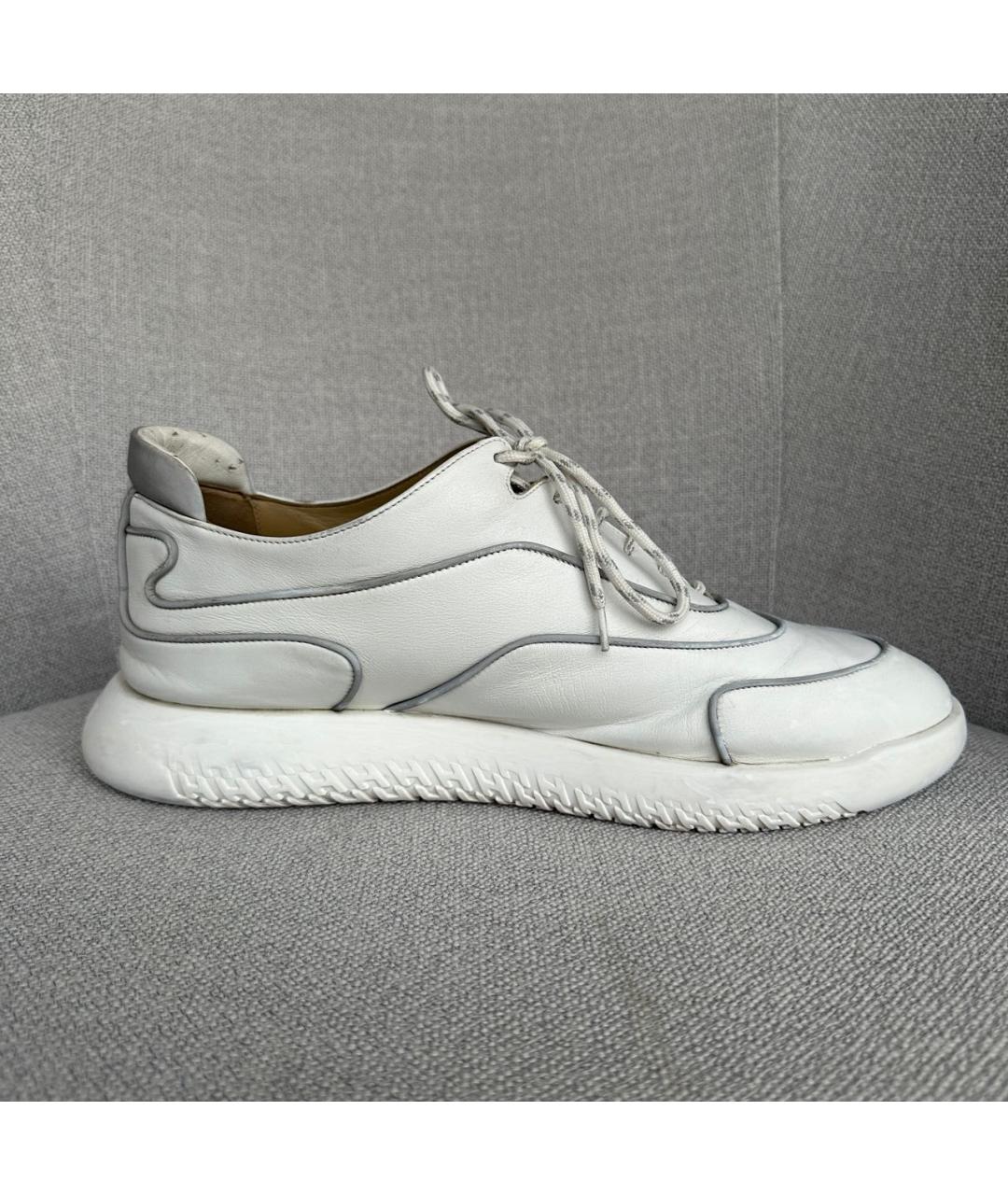 HERMES Белые кожаные низкие кроссовки / кеды, фото 3