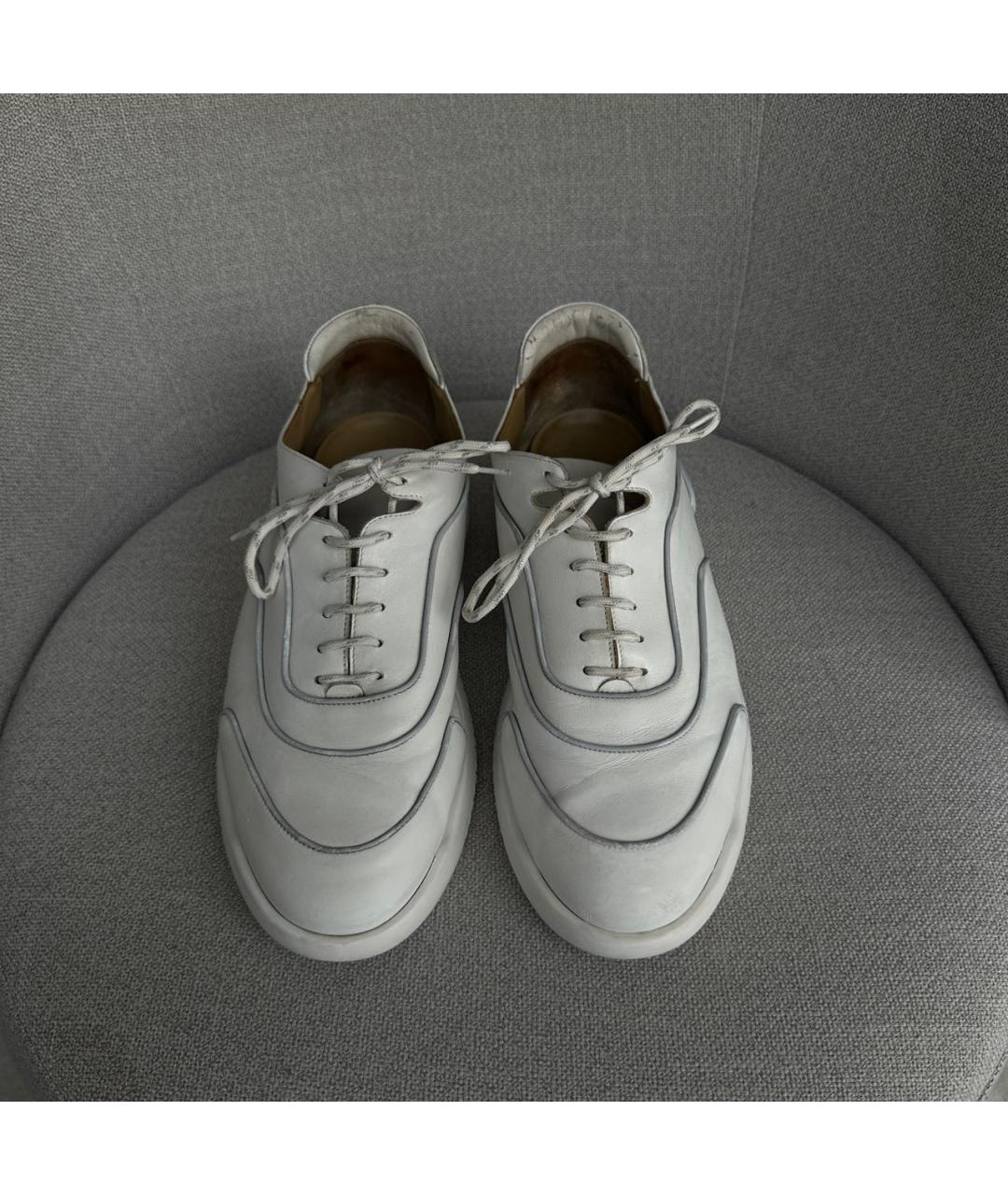 HERMES Белые кожаные низкие кроссовки / кеды, фото 4