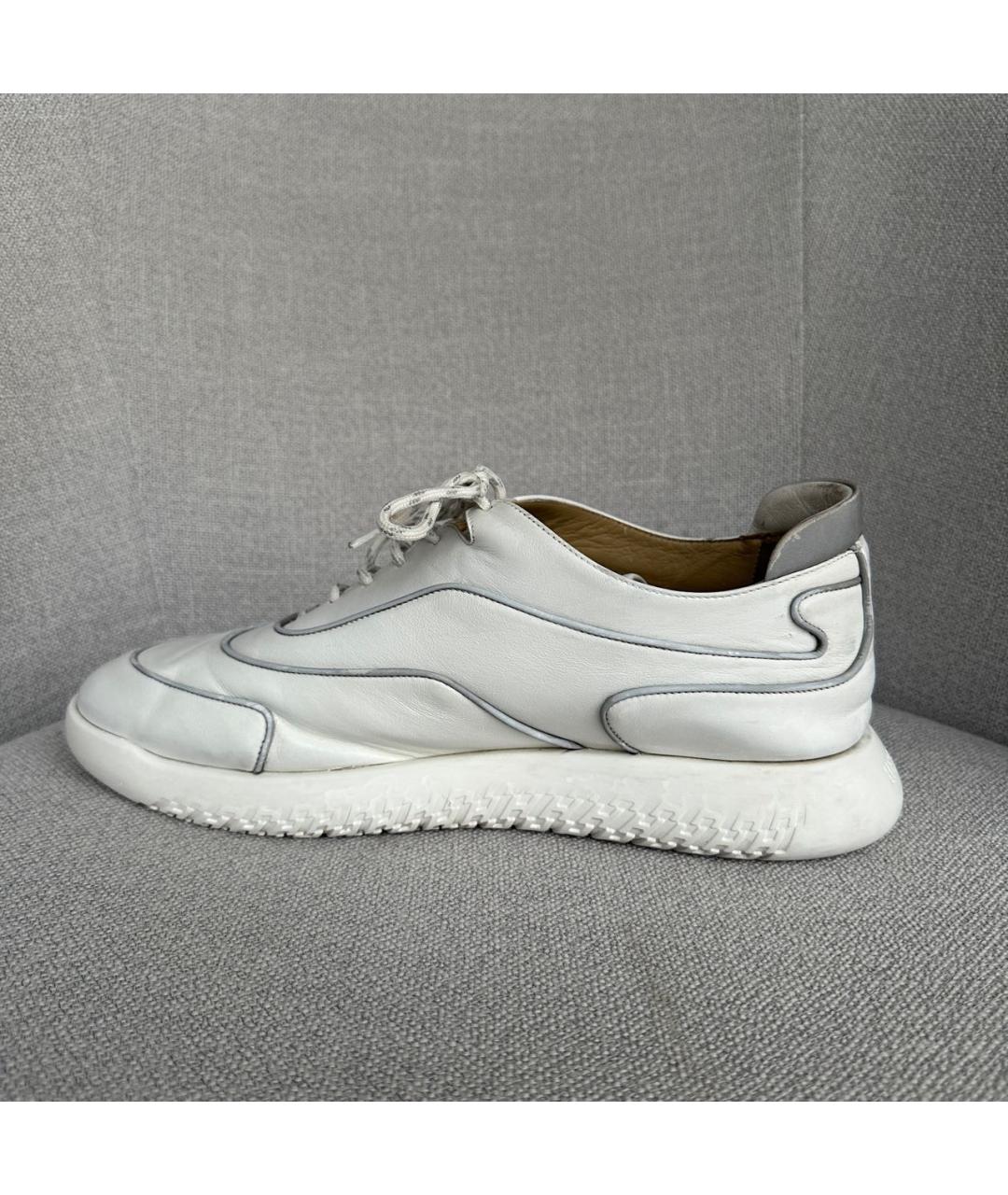 HERMES Белые кожаные низкие кроссовки / кеды, фото 6