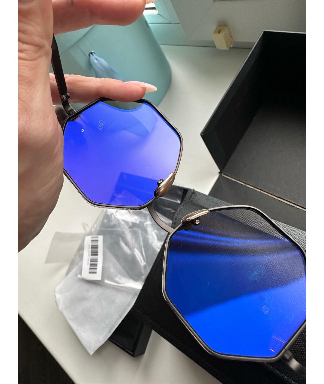 LINDA FARROW Черные металлические солнцезащитные очки, фото 4