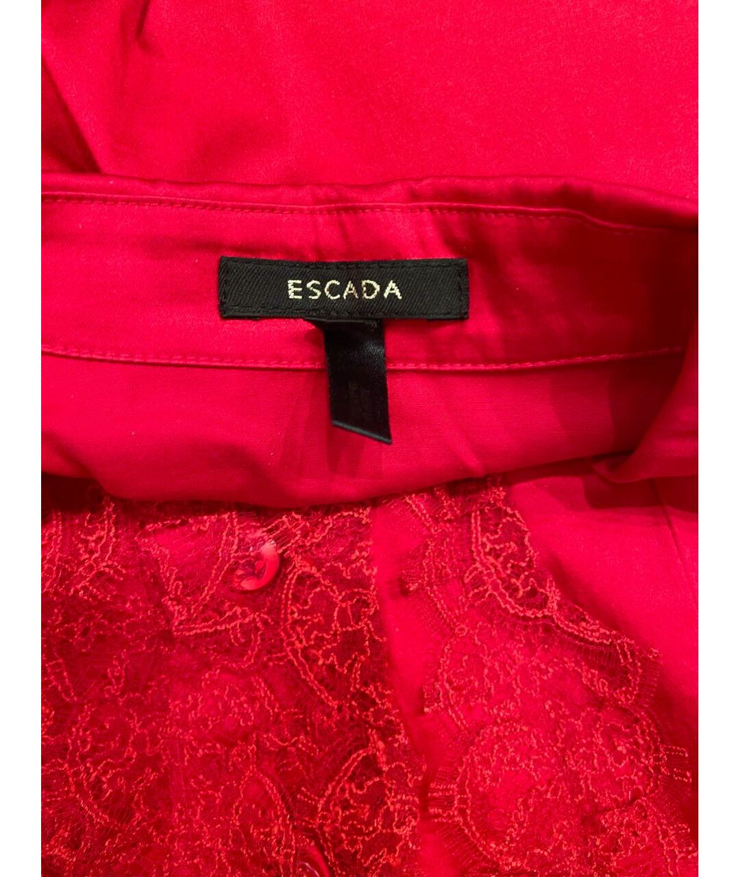 ESCADA Красная хлопковая рубашка, фото 4