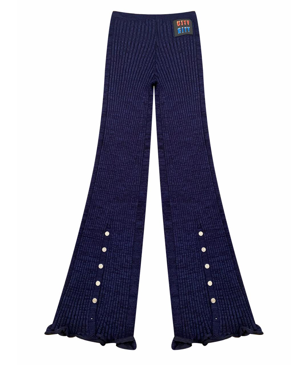 PACO RABANNE Темно-синие брюки широкие, фото 1