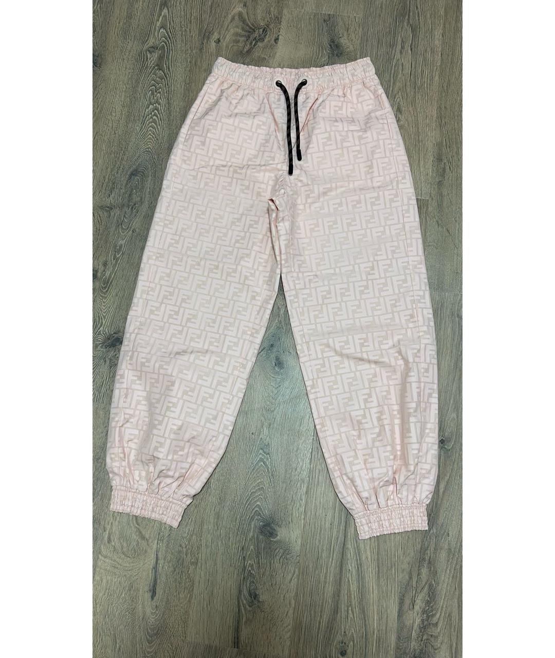 FENDI Розовые полиамидовые спортивные брюки и шорты, фото 8